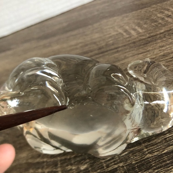 Vtg Clear Glass Dinosaur Figurine Paperweight - Picture 11 of 11